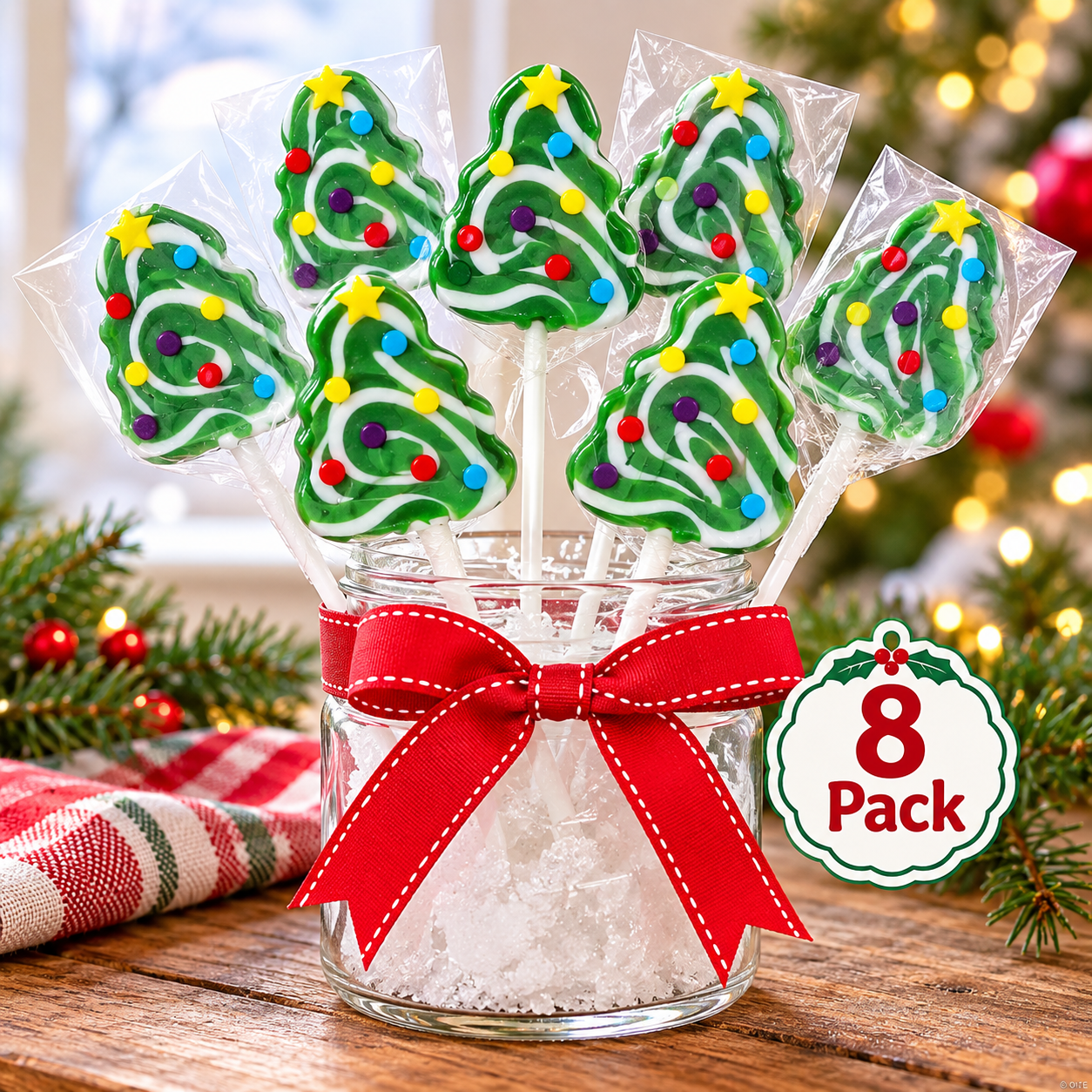 Christmas Tree Fruit Swirl Pops - 8 Pack